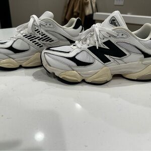 New Balance 9060 White and Black Athletic Shoes